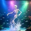 Suction Base Fish Tank Dance Skull Bubbler Skeletons Statue Movable Oxygen Skeleton  Aquarium Tank