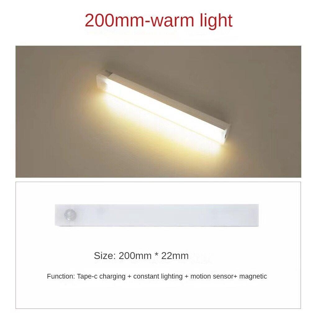 Светодиодная лента-ночник с датчиком движения, беспроводная, USB-перезаряжаемая, для шкафа, гардероба, кухонного шкафа, стены, лестницы, кухни