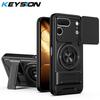 KEYSION Magnetic Phone Case for TECNO Spark 50 Pro 4G Slide Camera Protection Upright Kickstand 360° Ring Shockproof Back Cover