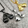 New Trendy and Popular Hip-hop Accessories, Double Boxing Gloves, Pendant Necklace