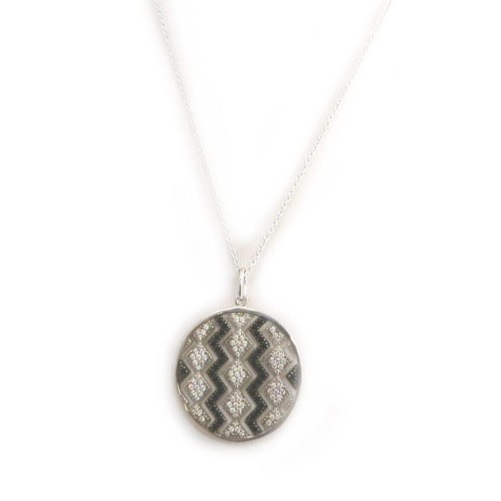Altesse [N3070] - Серебряное колье «Сисси» черно-белое