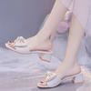 Women's Slippers and Ladies Sandals Outside Slides Slip-resistant Shoes Korea Style Chic Elegant 2024 Trend Summer Top Designs