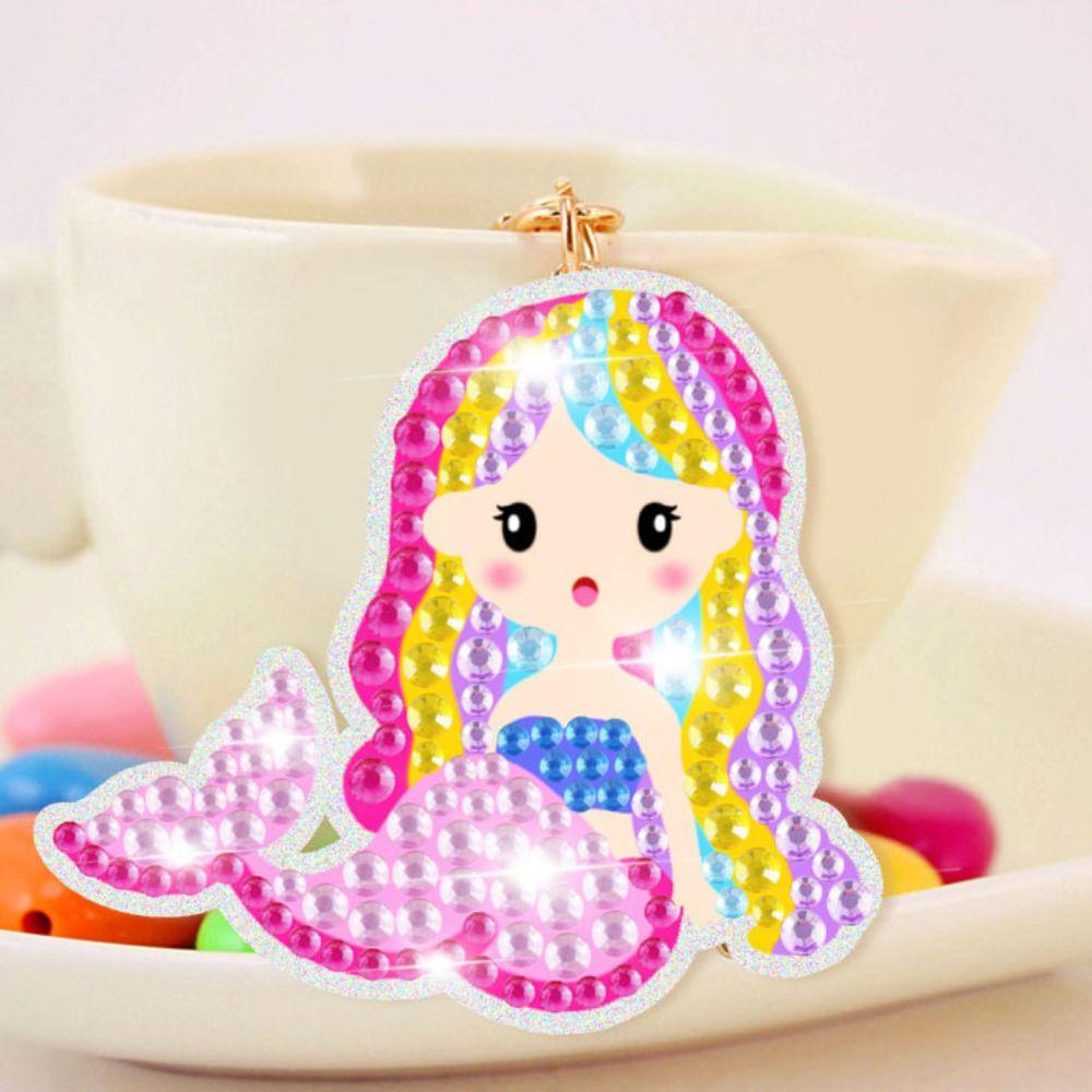 Cartoon Design  Painting Set Handmade Craft DIY Key Chain Pendant  Children's Art