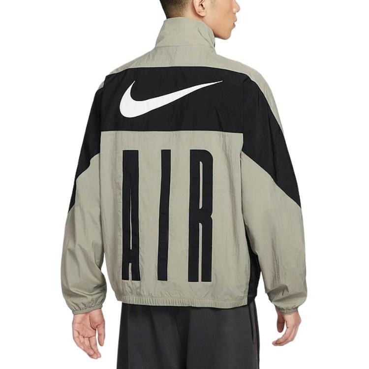Nike Воздушные плетеные куртки Мужские Серые С воротником-стойкой Умеренные Другие HV0881-320