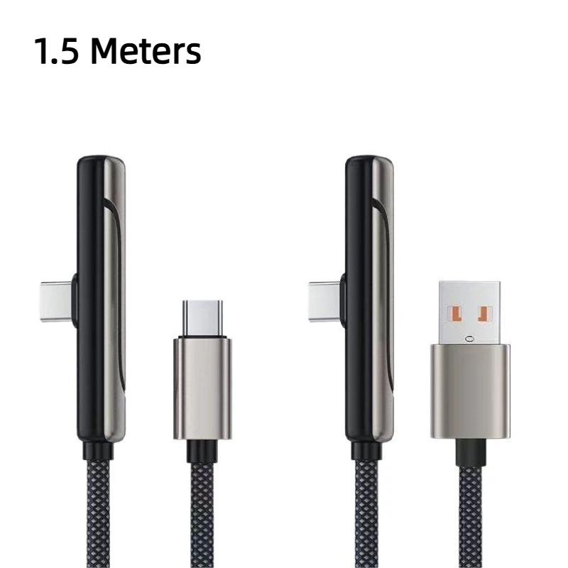 Кабель USB C для быстрой зарядки 240 В со встроенной подставкой для телефона, износостойкий, плетеный нейлон, кабель для передачи данных для дома и улицы