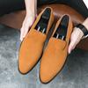 New Men's Pointed Black Yellow Suede Leather Oxford Formal Shoes Male Wedding Prom Homecoming Flats Sapato Social Masculino