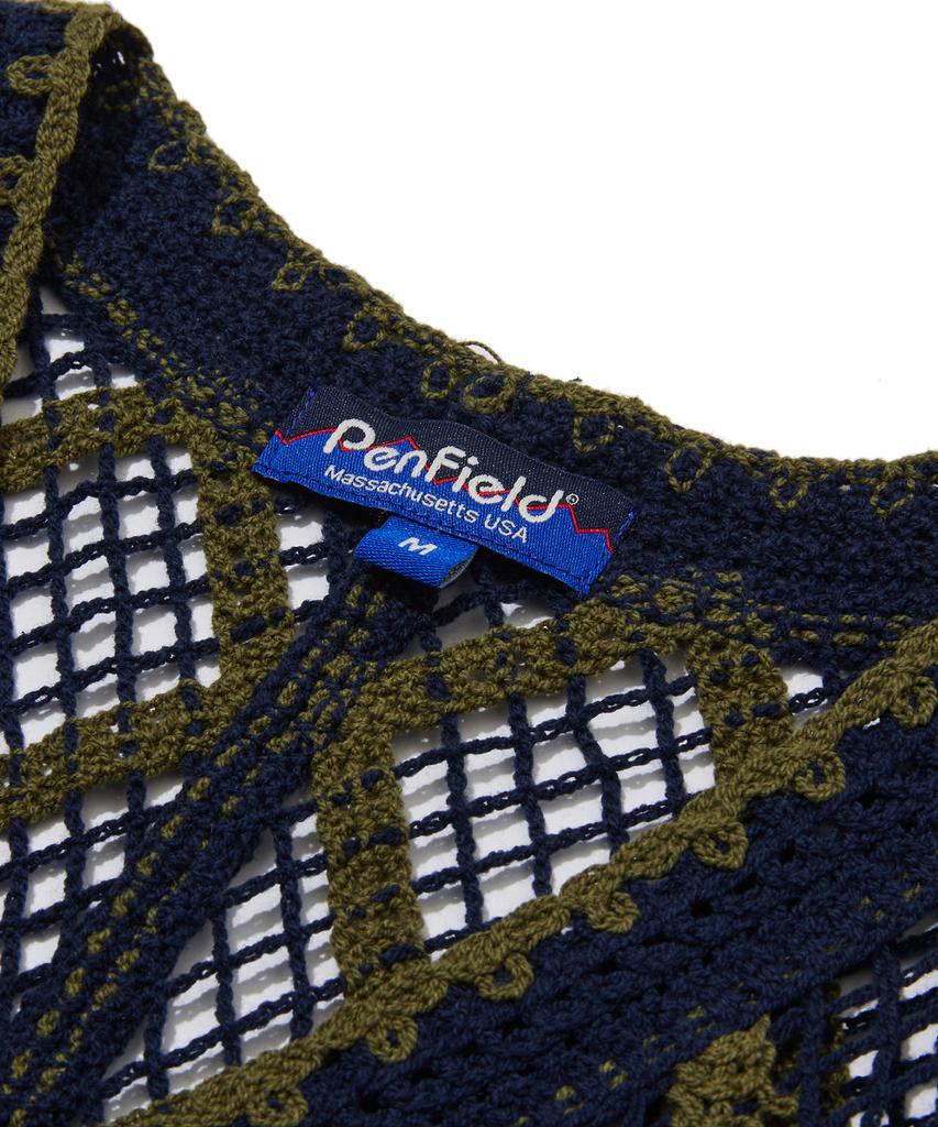PENFIELD Западный контрастный вязаный жилет-кардиган темно-синий_Fs2Ne66F