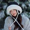 Женская теплая ветрозащитная плюшевая шляпа-горшок для женщин, шляпа из оленьей кожи и бархата для защиты ушей, подчеркивающая лицо, маленькая утолщенная шляпа-рыбак