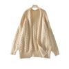 New Autumn and Winter Medium-length Knitted Cardigan Retro Fashionable Loose Twist Sweater Jacket for Women