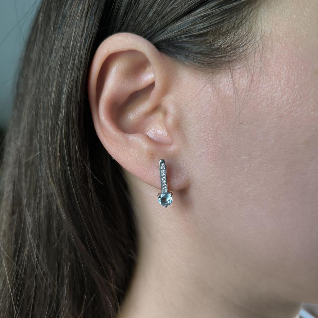 Серебряные серьги с натуральным топазом 1.361ct (2188247)