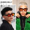 Шестиугольные и массивные черные очки в стиле 90-х [SHEEN KELLY] Ретро, толстые, солнцезащитные очки, мужская женская мода, оверсайз, солнцезащитные очки,
