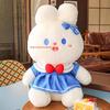 New Creative Navy-Style Super Soft White Rabbit Plush Doll Comforter with PP Cotton Filling for Children's Sleep Companion Gift