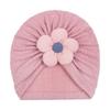 Autumn new baby solid color jacquard hat, baby soft and comfortable flower hat, baby hat