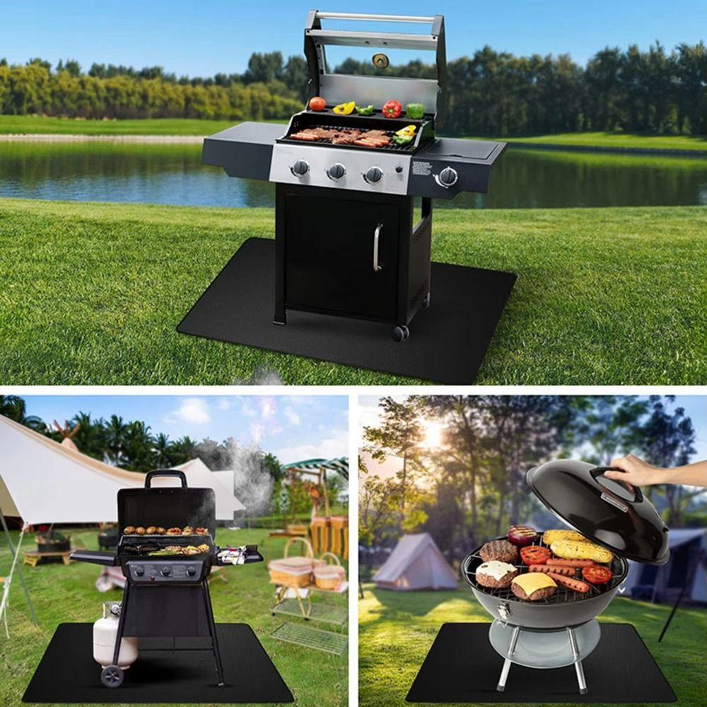 Oilproof Fireplaces Protective Mat High Temperature Resistant Barbecue Pad Outdoor BBQ