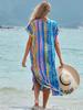 EDOLYNSA Beach Cover Up Tunics For Beach Print Chiffon Long Kaftan Bikini Cover Up Robe De Plage Sarong Beach Wrap Swimsuit CoverupQ1124