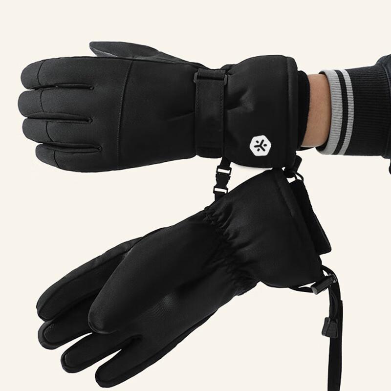 Ski Gloves, Winter Touchscreen Compatible, Fleece-Lined, Thickened, Warm Gloves, Cycling Outdoor Windproof Cold-Resistant Mountaineering Gloves