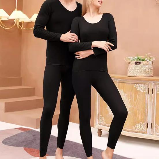 2 шт./комплект зимнее женское термобелье комплект круглый вырез бесшовный длинный рукав