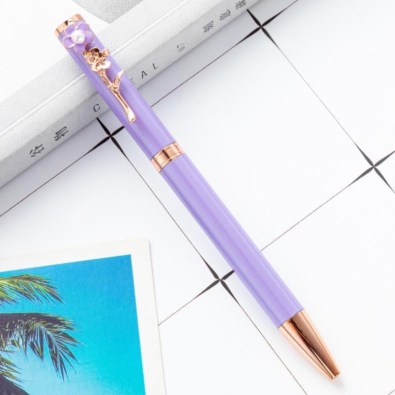 1 шт., модные красочные цветочные клипсы, шариковая ручка, школьные канцелярские принадлежности для студентов, канцелярские принадлежности