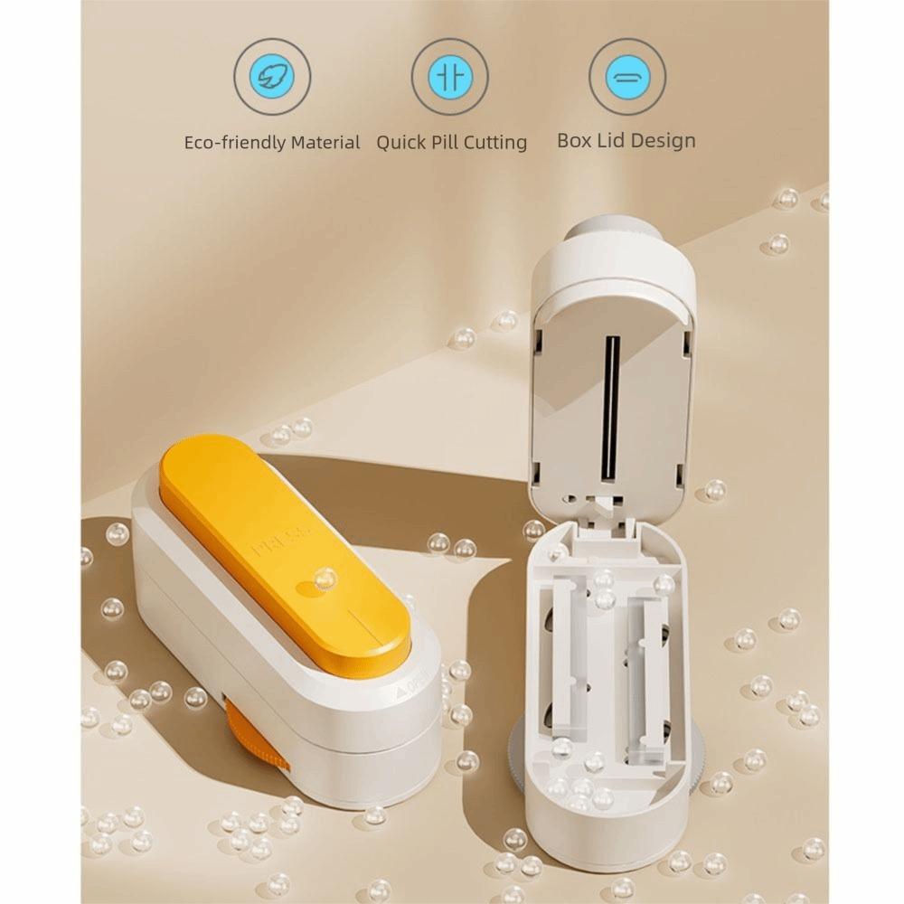 Dust-Proof Portable Pill Cutter with Cleaning Brush Daily Pill Splitter Large Pills