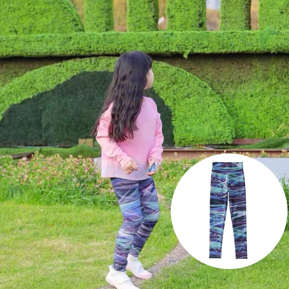 High Rise Girls' Athletic Leggings Quick Drying Running Active Tights Summer