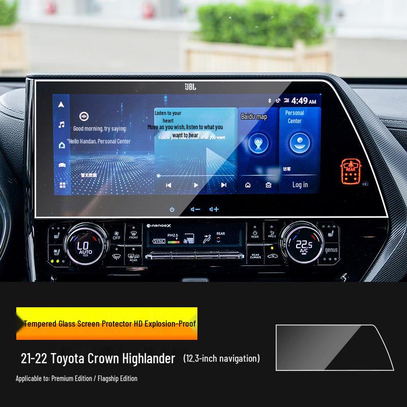 Toyota Crown Land Cruiser Navigation & Console Tempered Glass Protector Film