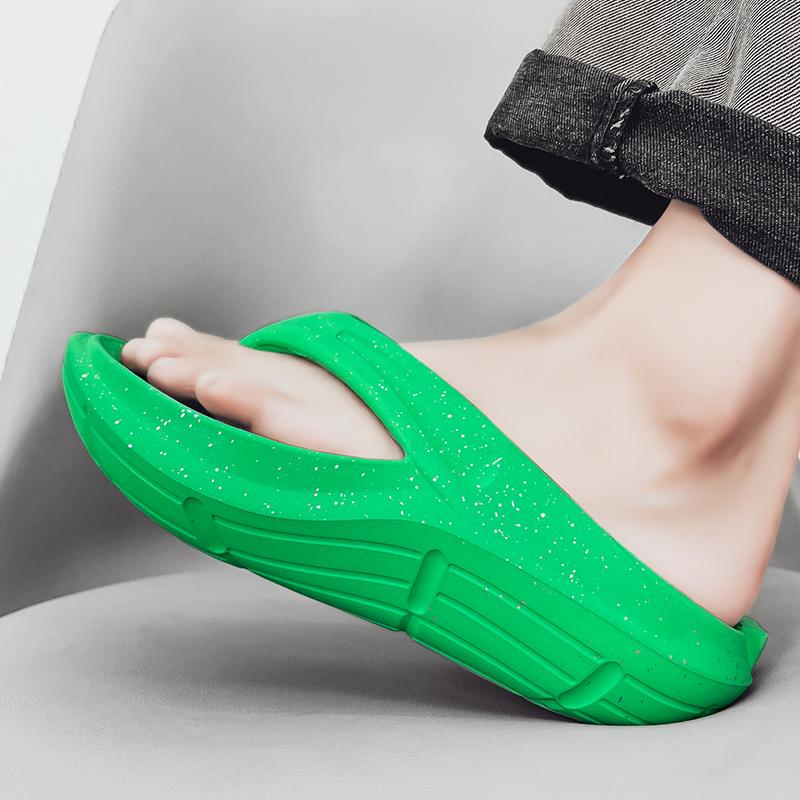 Горячие зеленые тапочки мужские шлепанцы на платформе летние облачные тапочки унисекс дизайнерские шлепанцы 2024 легкие мягкие пляжные мужские сандалии