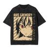 High School DxD Риас Гремори Аниме Графика Унисекс Плотный Хлопок Винтажный Черный Уличная Одежда Футболка