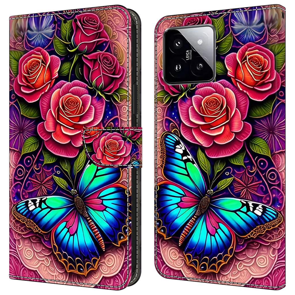 For Xiaomi 14 Wallet Case Pattern Printing PU Leather Phone Cover