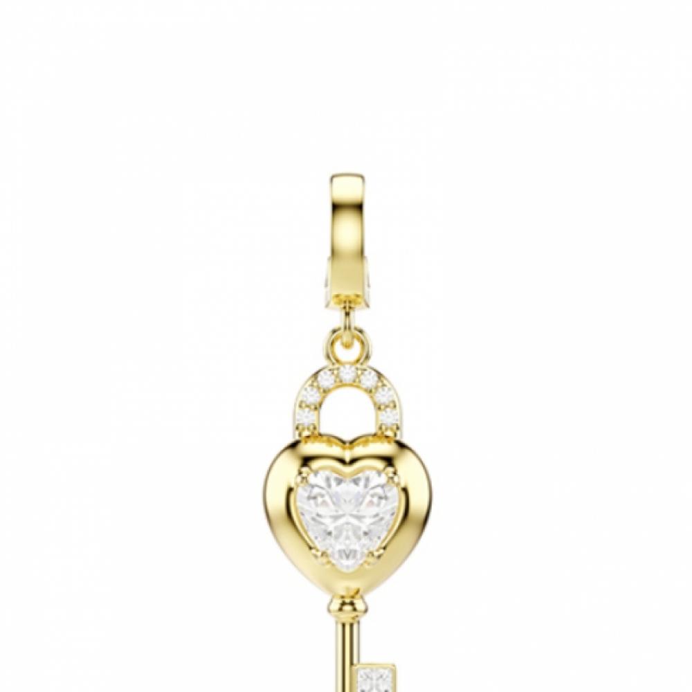 Swarovski Идиллия Шарм Золотой Тон Сердце С Ключом Шарм