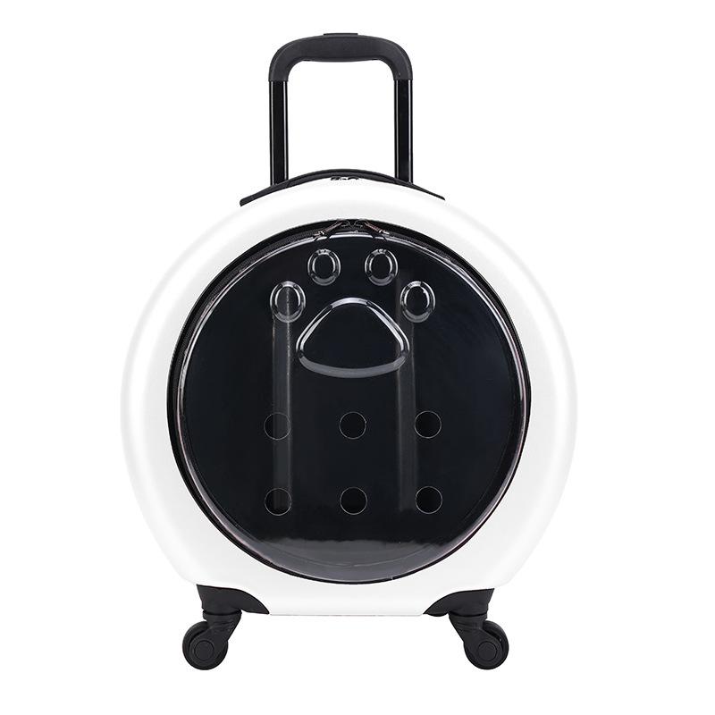 Чехол на тележке для домашних животных, переносная прозрачная сумка для кошек, многоцелевая сумка для переноски кошек на колесиках для путешествий на открытом воздухе, кемпинга