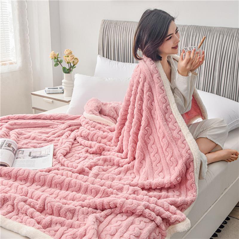 Толстое фланелевое одеяло, чехол для дивана, офисное одеяло для сна, зимняя двухсторонняя бархатная кровать