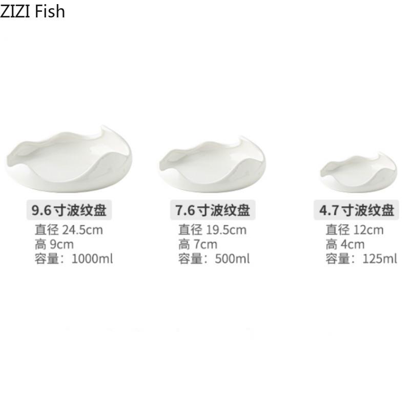 Японская белая керамическая тарелка нестандартная для основного блюда стейк столовые приборы домашний ресторан кухня посуда украшение столовая посуда тарелка