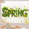Весенняя наклейка на окно, двусторонняя, разноцветная, с цветами, бабочками, буквами, статичная, на стекло, водонепроницаемая, ПВХ, для украшения окна на праздничную вечеринку, стикер