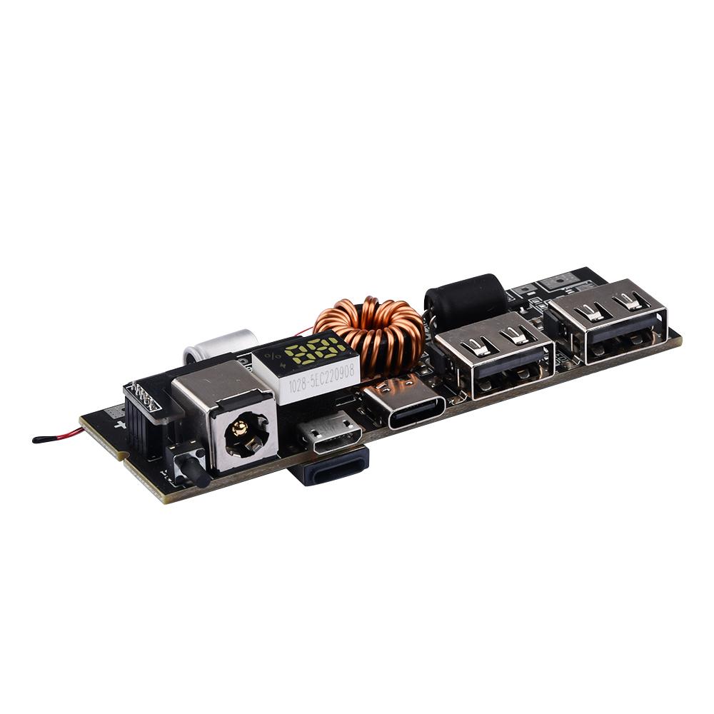 QC4.0 QC3.0 LED Dual USB PD Быстрая зарядка 5A 65W Micro/Type-C USB Мобильный внешний аккумулятор 18650 Модуль зарядки Защита от температуры