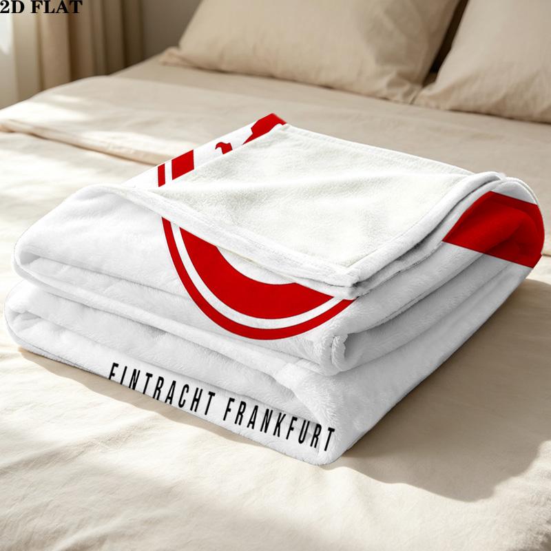1PC Frankfurt Football Patterned Flannel Blanket Suitable For All Seasons For Home Decor Warmth And Comfort Gifts Holiday Present