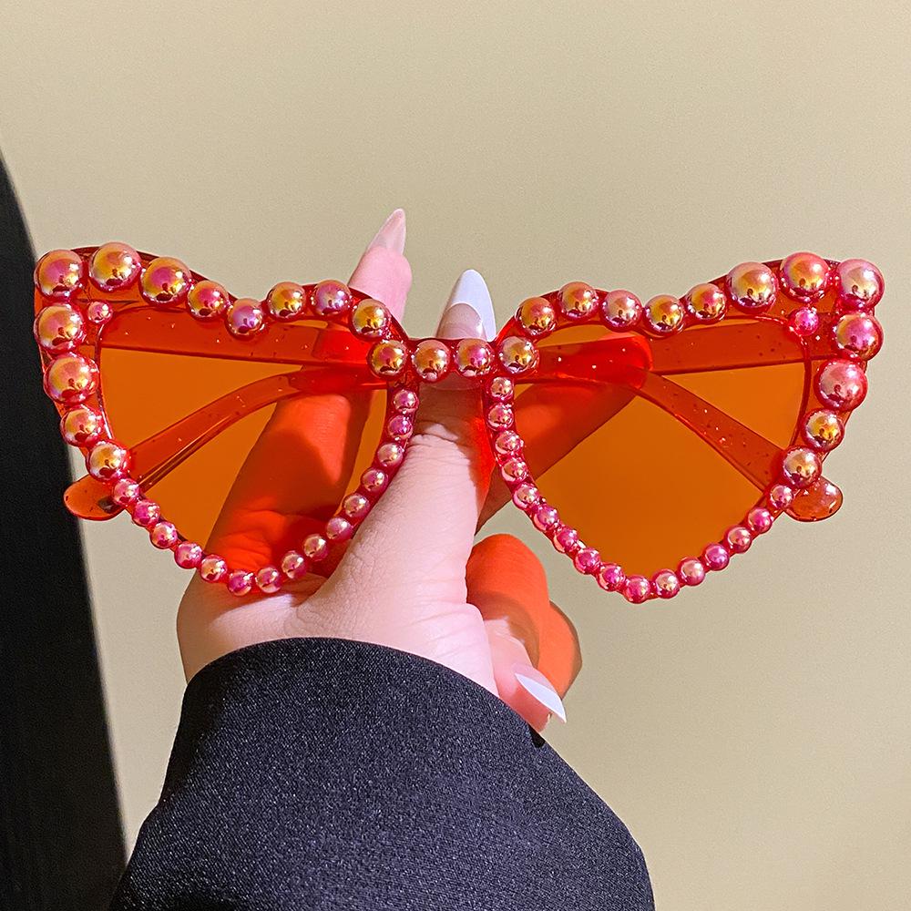 Преувеличенные party-очки в форме сердца с жемчугом - Модный handmade для женщин