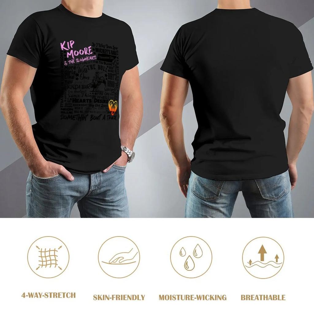 Кип Мур, название песни, футболка с коллажем Word Art, дизайнерские рубашки, топы больших размеров в стиле аниме, винтажные графические футболки, спортивные рубашки для мужчин