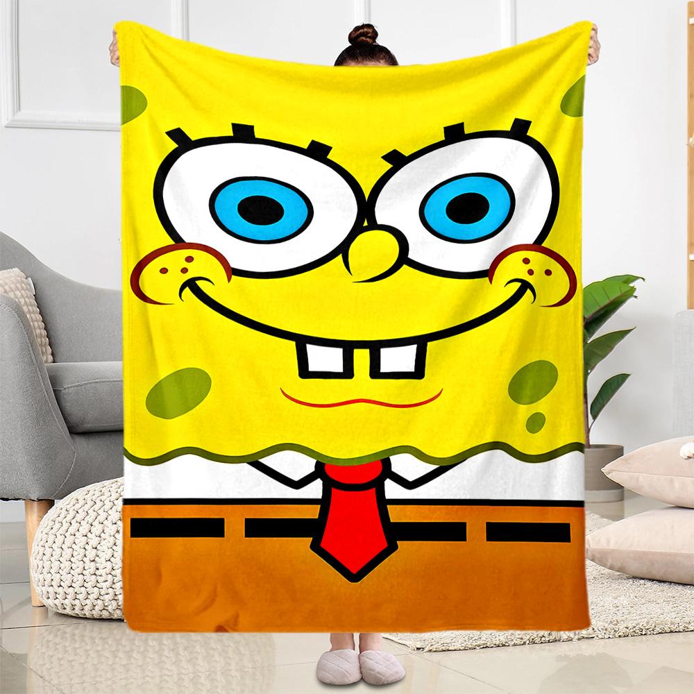 Spongebob Snail Adventure Blanket Comfortable Perfect for Picnics Livingroom Office Four Seasons Universal Stylish Decor Gifts For Family Or Friends