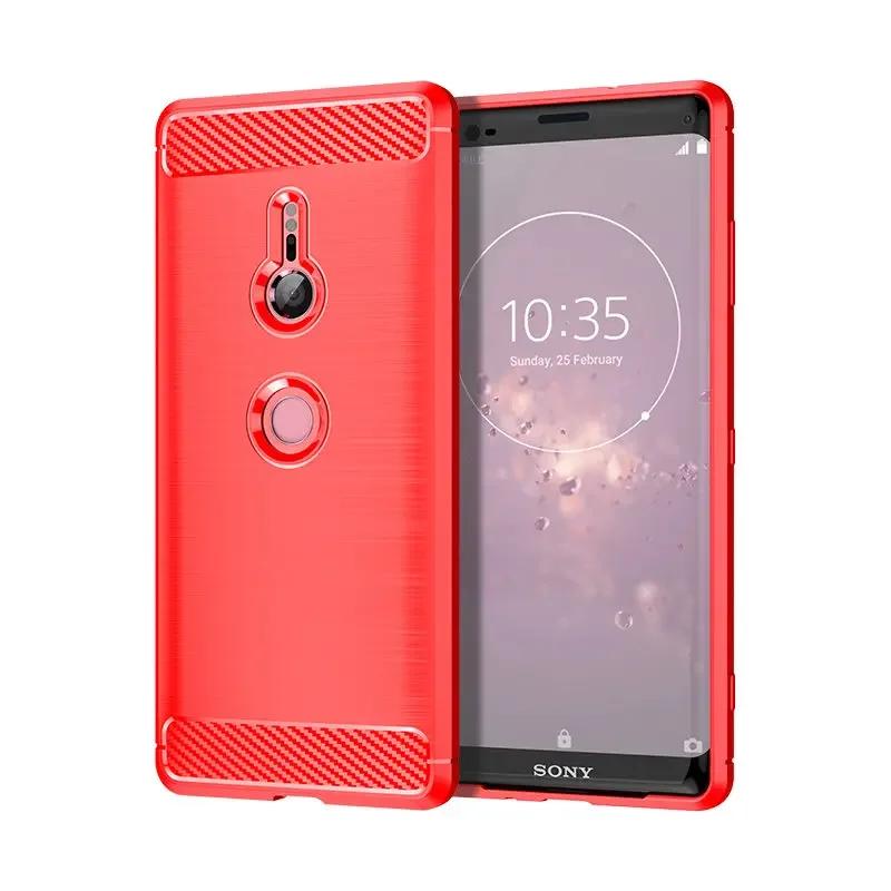 Чехол из ТПУ с текстурой углеродного волокна для Sony Xperia XZ3 XZ2 Compact XZ1 Premium XA2 Ultra XA1 Plus противоударный защитный чехол Fundas
