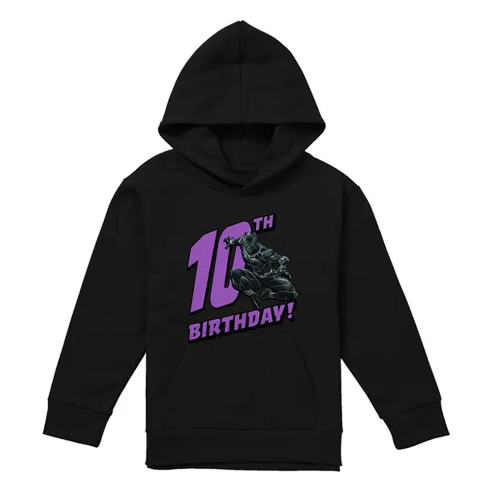Black Panther Childrens/Kids 10th Birthday Hoodie