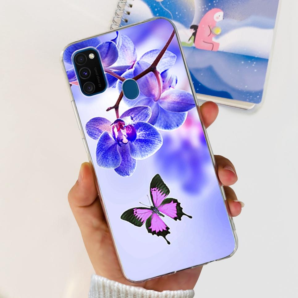 For Cover Samsung M21 Case Marble Cartoon Tpu Silicon Soft Back Phone Cover Cases For Samsung Galaxy M21 M 21 Bumper Funda Capa