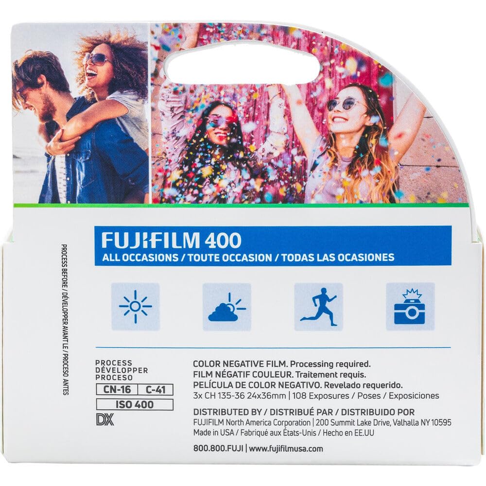 Fujifilm Superior 36 Shots 35mm Film ISO 400 Total 108 Shots 3 Pack X-TRA