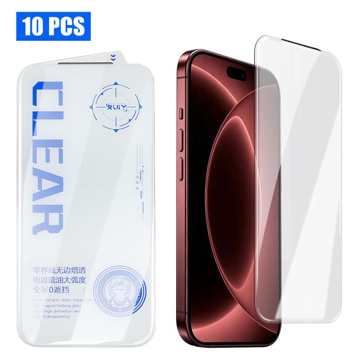 10Pcs 3D Curved Edge Zero-Border HD 9H+ Tempered Glass Screen Protector For iPhone 17 Pro, Bubble-Free Auto Adsorption Film