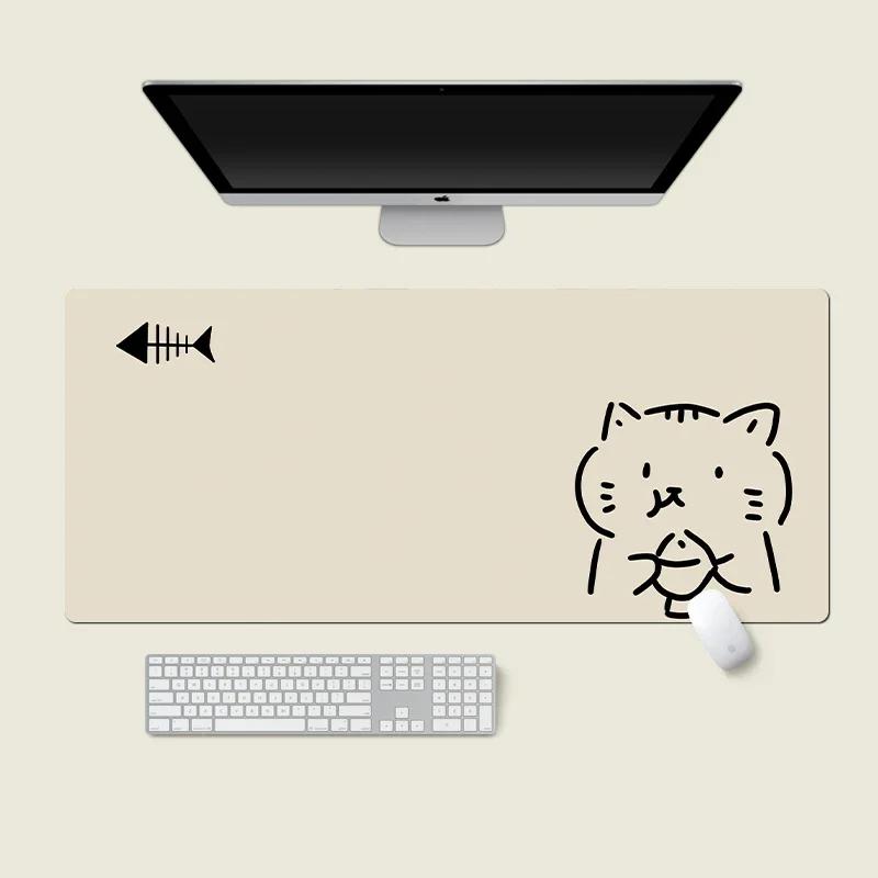 Cute Black Cat Mouse Pad Girl Large Computer Office Game Table Mats XXL Rubber PC Keyboard Mousepad Anti-slip Long Desk Pads