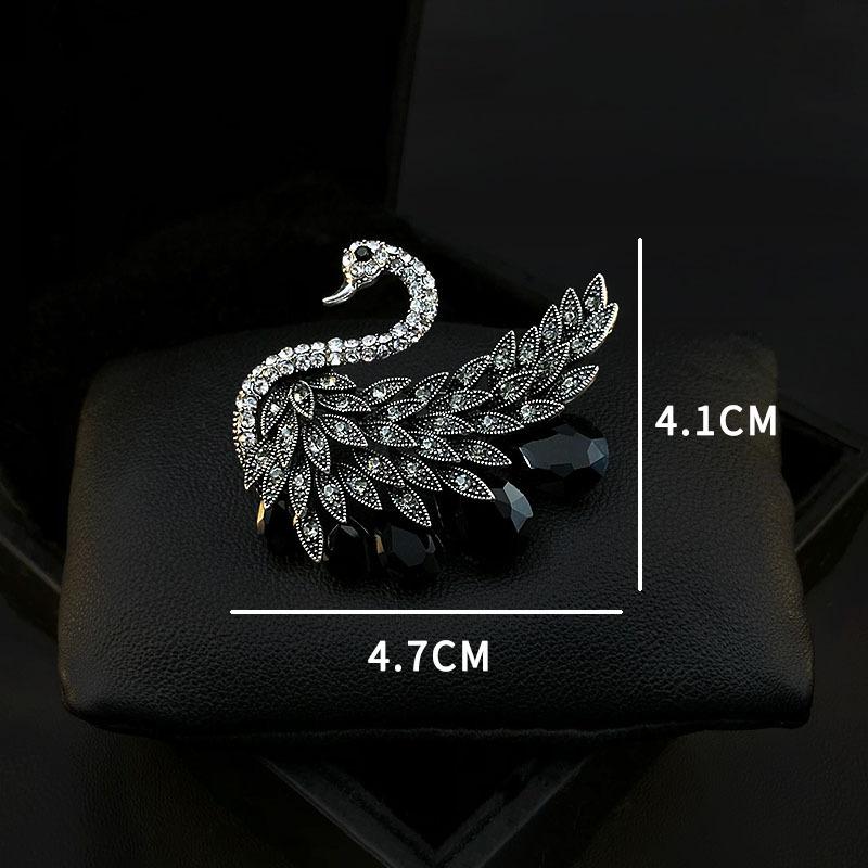 Light Luxury Retro Swan Brooch, High-end Women's Exquisite and Luxurious Animal Brooch, Elegant and Versatile Suit Pin