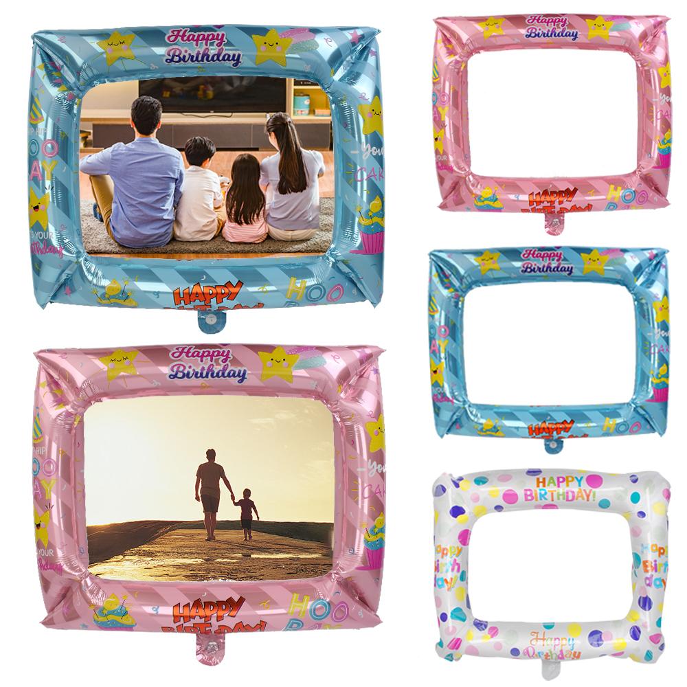 1 шт., фольгированные шары с днем ​​рождения, реквизит для фотосессии, украшения для выпускной вечеринки, воздушный шар, фоторамка, фотобудка на день рождения
