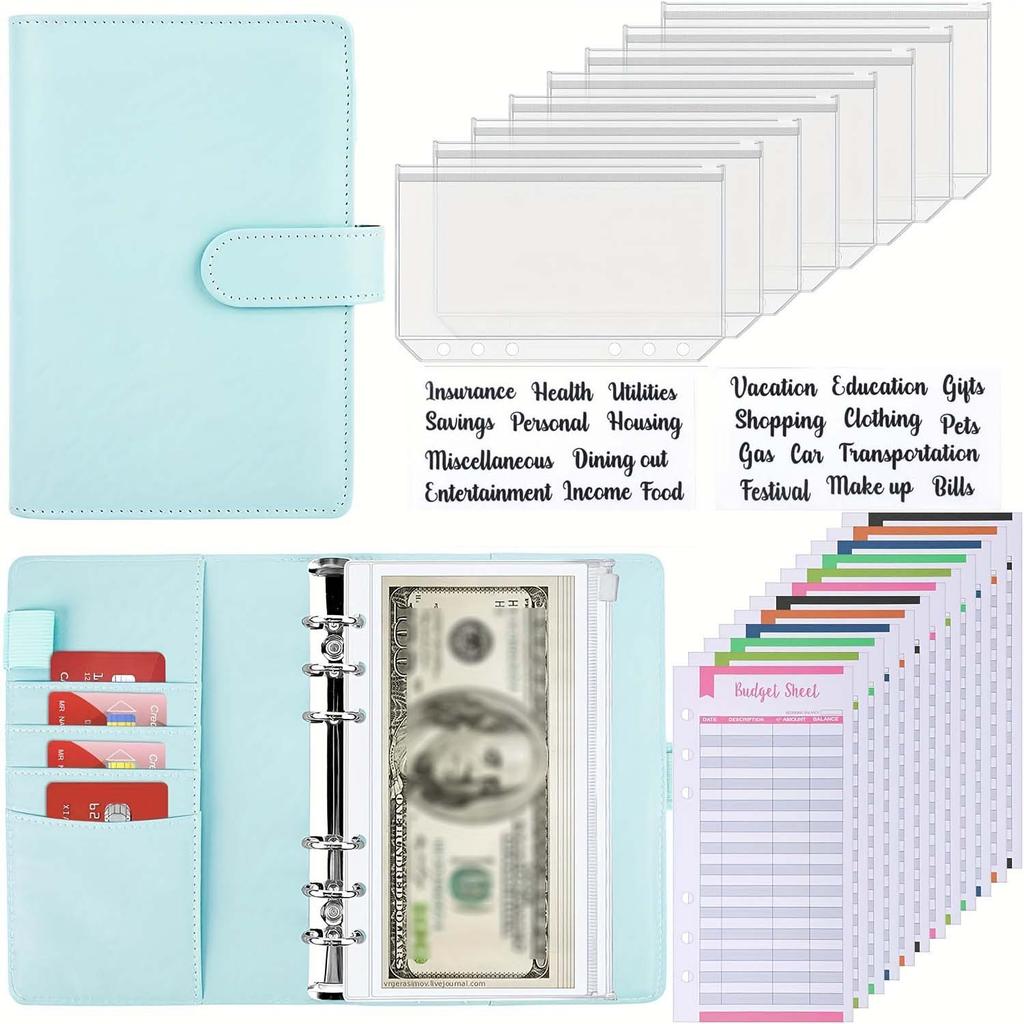 Папка А6, блокнот для записей от руки, блокнот с узором, блокнот на разъемных листах из ПУ кожи, карман на разъемных листах для наличных, блокнот для бюджетных записей