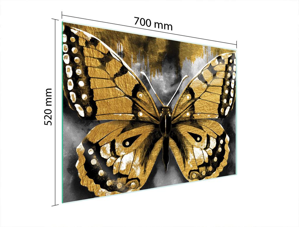 SZKLANA PŁYTA OCHRONNA NA KUCHENKĘ 70x52 MOTYL