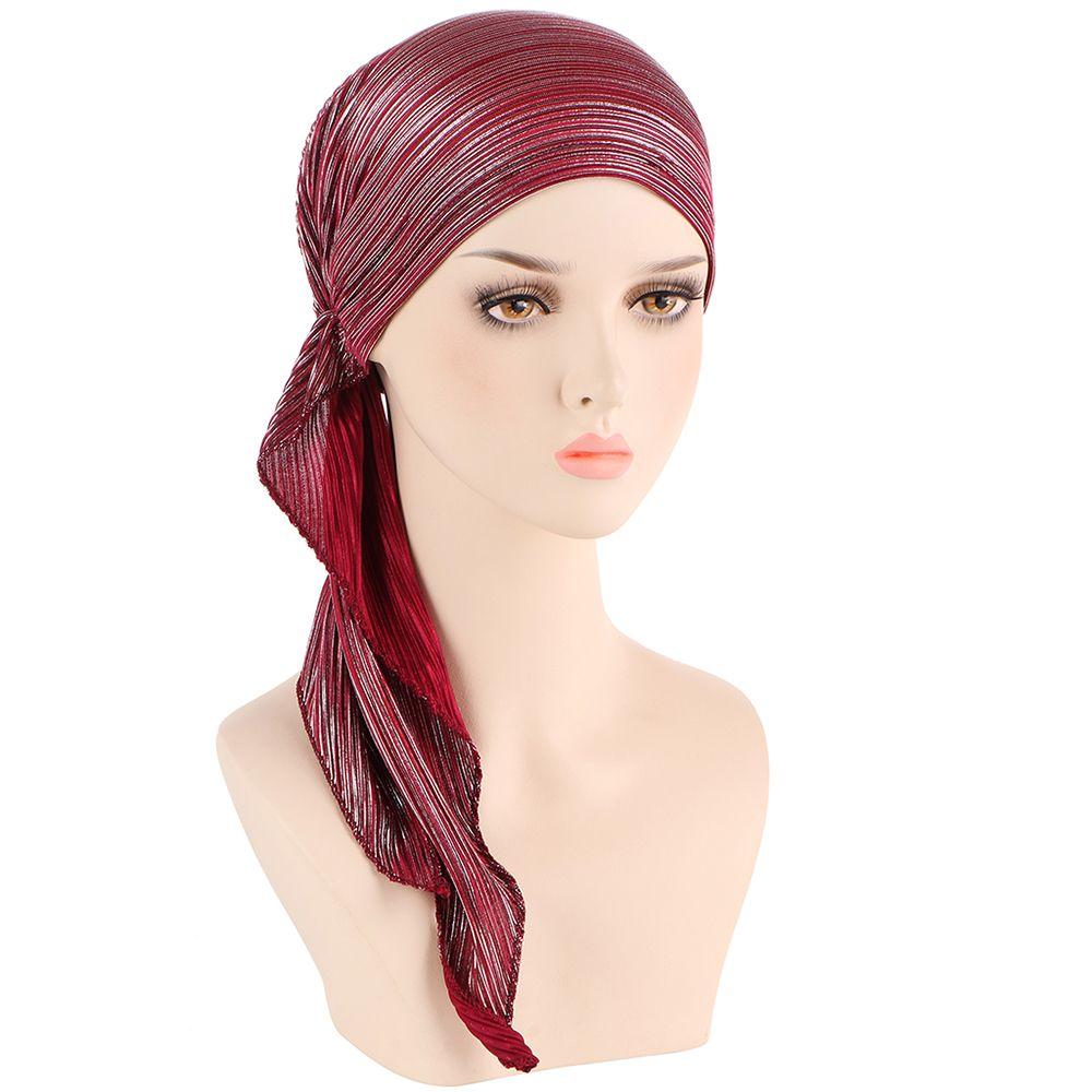 Head Cover Women Headwrap Headscarf Turban Muslim Hijab Cancer Chemo Cap Pre-Tied Bonnet Beanie Cap
