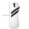 Golf Club Head Cover LeatherLike with Velvet Lining Embroidered for Golfers White
